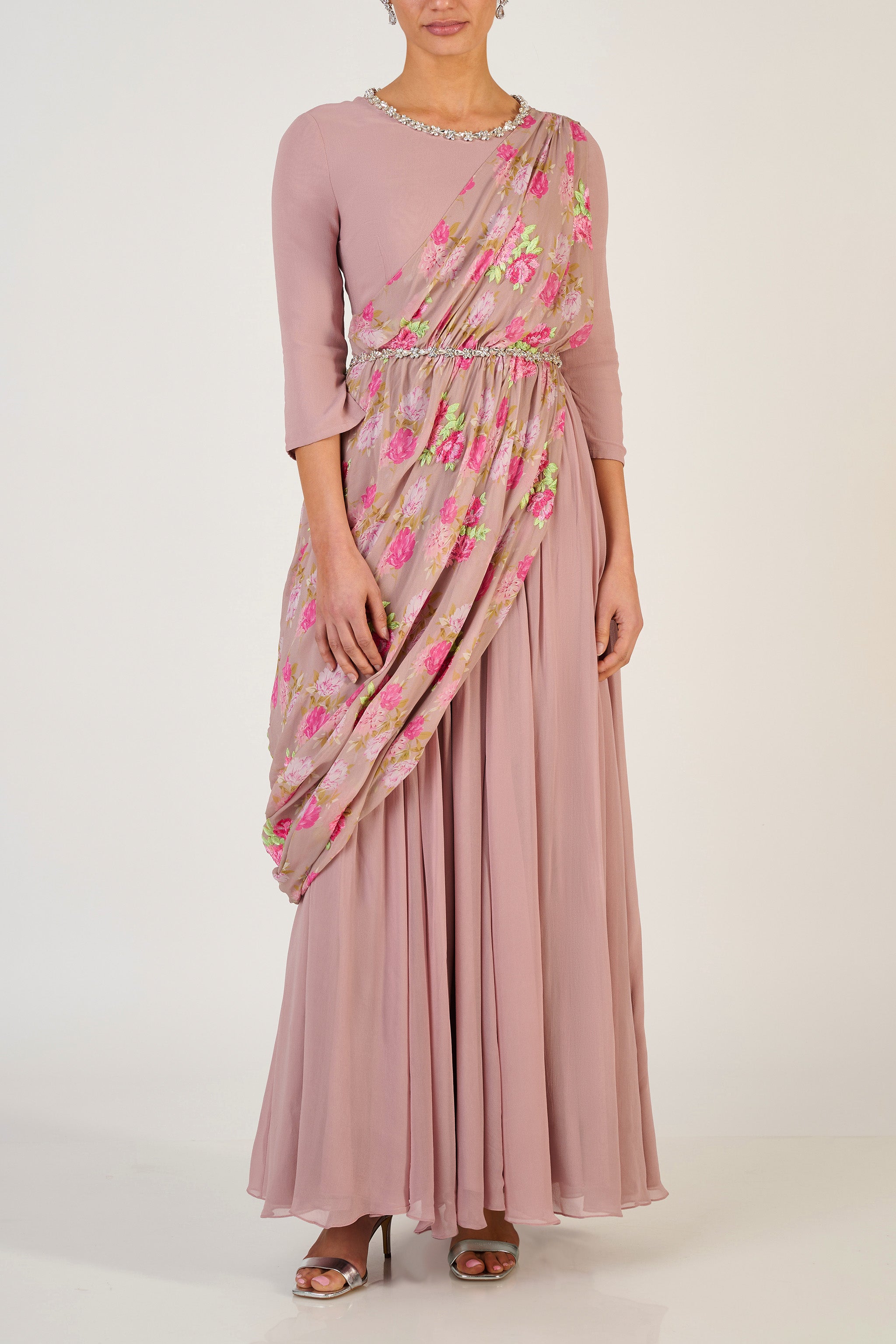 Aahana Sari Drape Maxi Dress