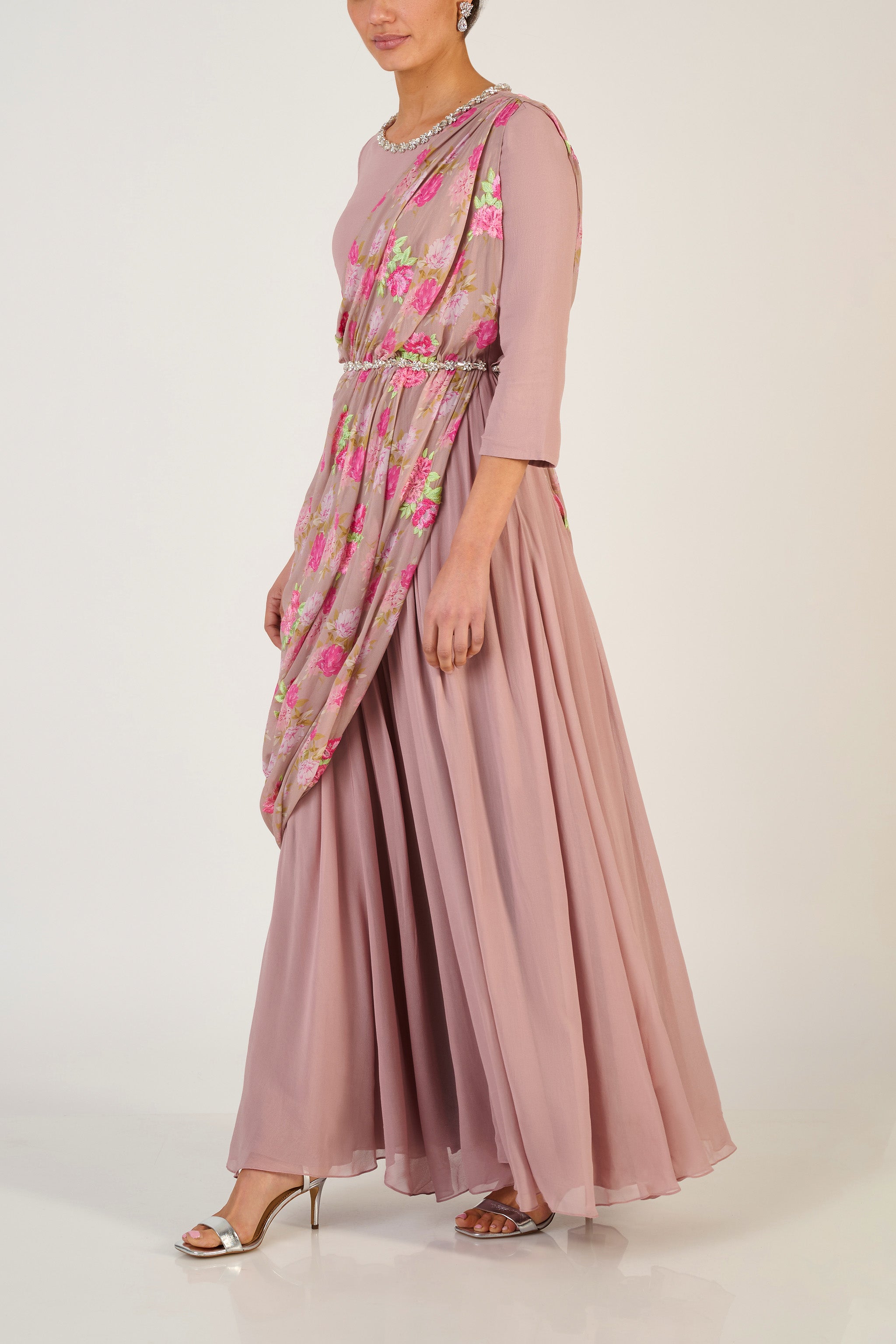 Aahana Sari Drape Maxi Dress